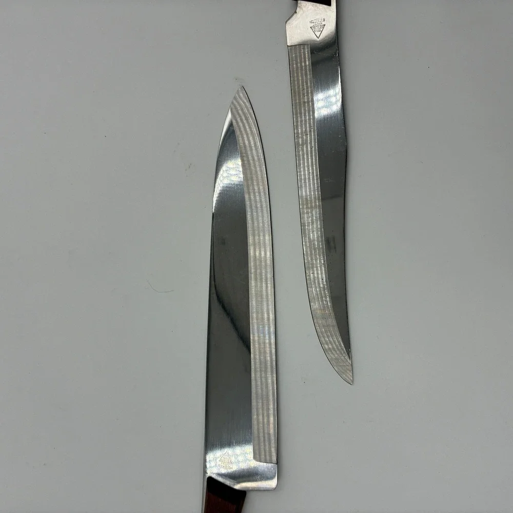 Vintage Emperor Steel Japan Stainless Steel Kitchen Knives‎ Set of 2 Wood Handle